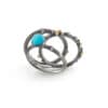 OLE LYNGGAARD RING LOTUS MINI TURQUOISE SØLV