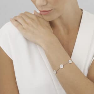 GEORG JENSEN ARMBÅND DAISY HVIT EMALJE OG SØLV