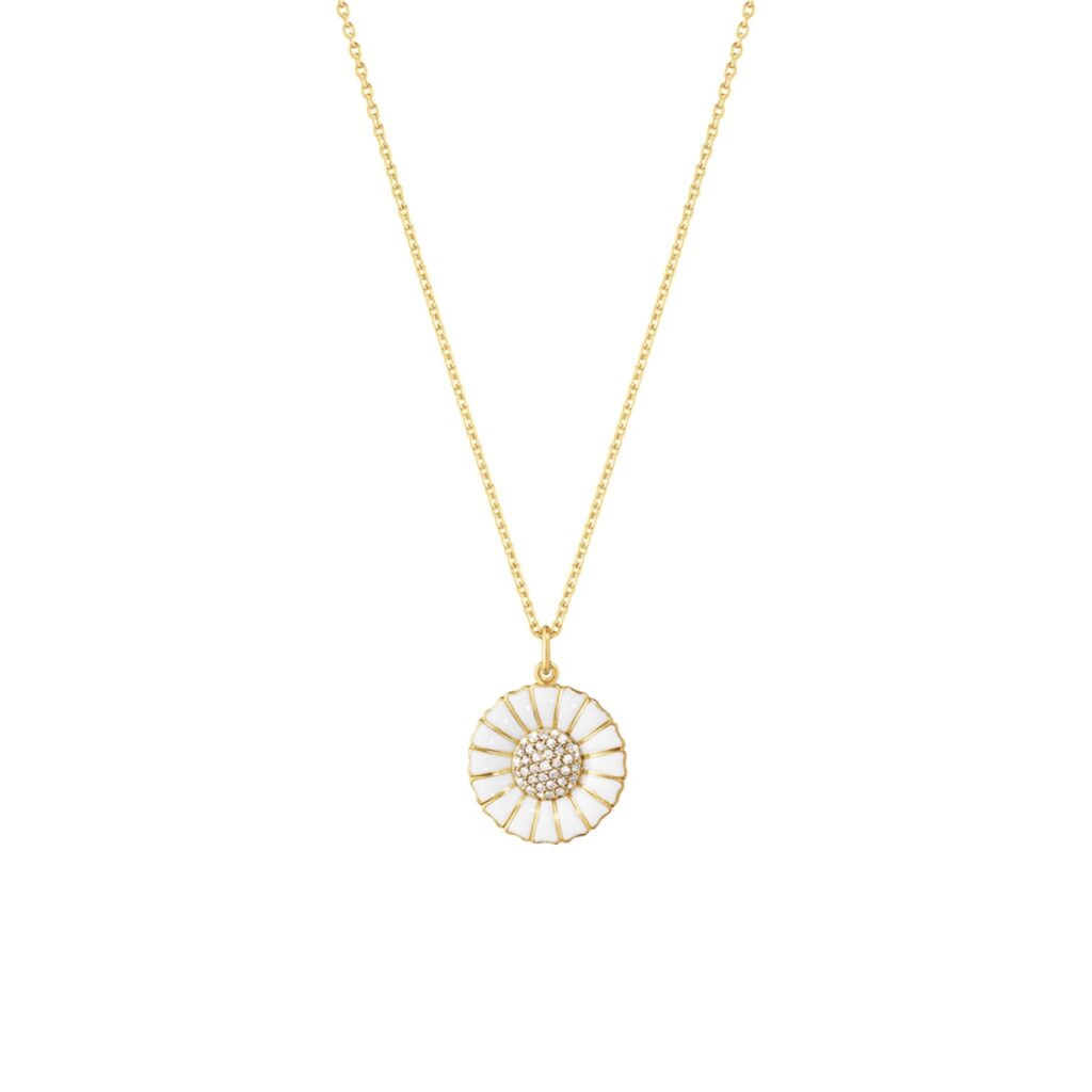 GEORG JENSEN SMYKKE DAISY FORGYLT SØLV OG DIAMANTER