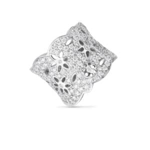 OLE LYNGGAARD RING LACE BRED PAVÉ HVITTGULL