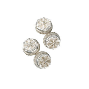 MANSJETTKNAPPER HVITT SØLV 15MM