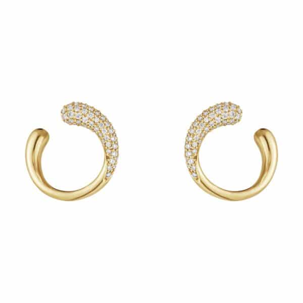GEORG JENSEN ØREDOBBER MERCY GULTGULL MED DIAMANTER