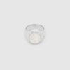 TOM WOOD RING OVAL WHITE MOTHER OF PEARL