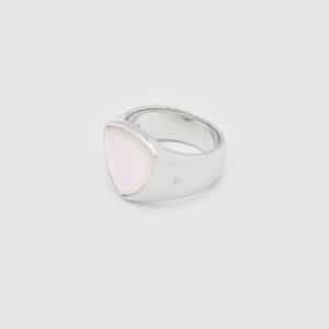 TOM WOOD RING SHEILD WHITE MOTHER OF PEARL