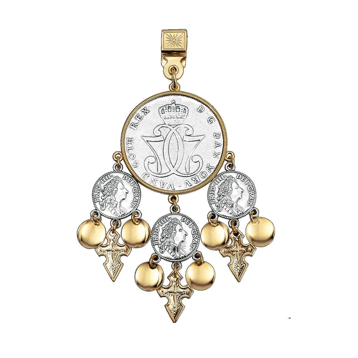 Myntdalar oksidert med forgylte løv