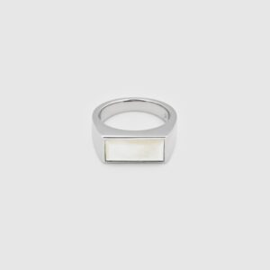 TOM WOOD RING PEAKY WHITE MOTHER OF PEARL