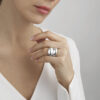 GEORG JENSEN RING BRED CURVE SØLV