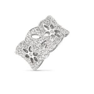 OLE LYNGGAARD RING LACE SMAL PAVÉ HVITTGULL