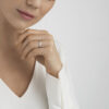 GEORG JENSEN RING MAGIC HVITTGULL MED DIAMANTER