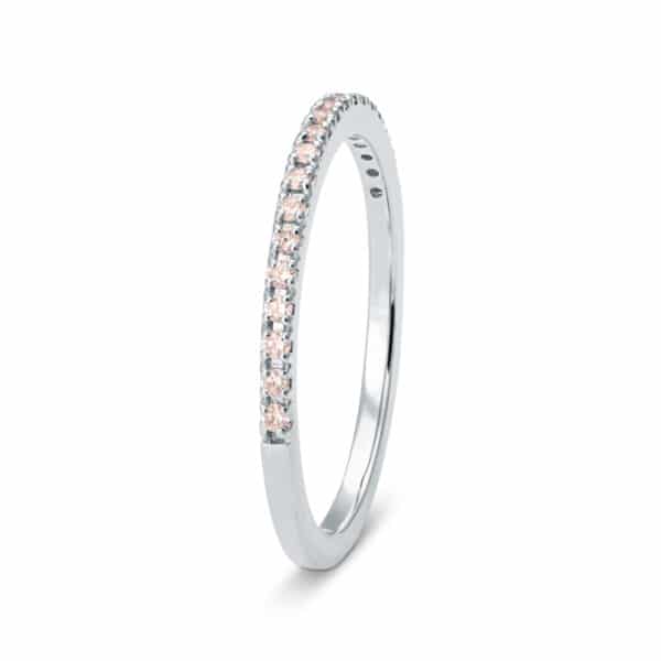 KOLOURS RING HALF ETERNITY HVITTGULL MED BRUNE DIAMANTER