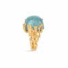 OLE LYNGGAARD RING BOHO STOR GRØNN AQUAMARINE