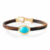OLE LYNGGAARD ARMBÅND LIFE MAROON MED TURQUOISE 6MM GULTGULL