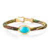 OLE LYNGGAARD ARMBÅND LIFE PLUM MED TURQUOISE 6MM GULTGULL