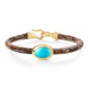 OLE LYNGGAARD ARMBÅND LIFE VELVET MED TURQUOISE 6MM GULTGULL