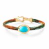 OLE LYNGGAARD ARMBÅND LIFE TROPIC MED TURQUOISE 6MM GULTGULL