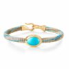 OLE LYNGGAARD ARMBÅND LIFE CORNFLOWER MED TURQUOISE 6MM GULTGULL