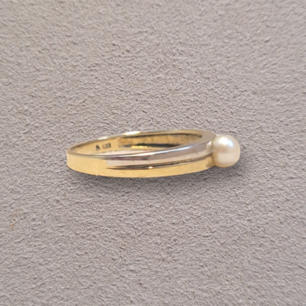 HELLMAN VINTAGE RING TO-FARGET MED FERSKVANNSPERLE