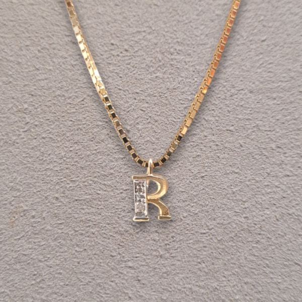 HELLMAN VINTAGE ANHENG BOKSTAV R MED DIAMANT