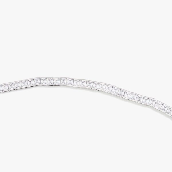 IZABEL DISPLAY TENNIS NECKLACE SQUARE WHITE