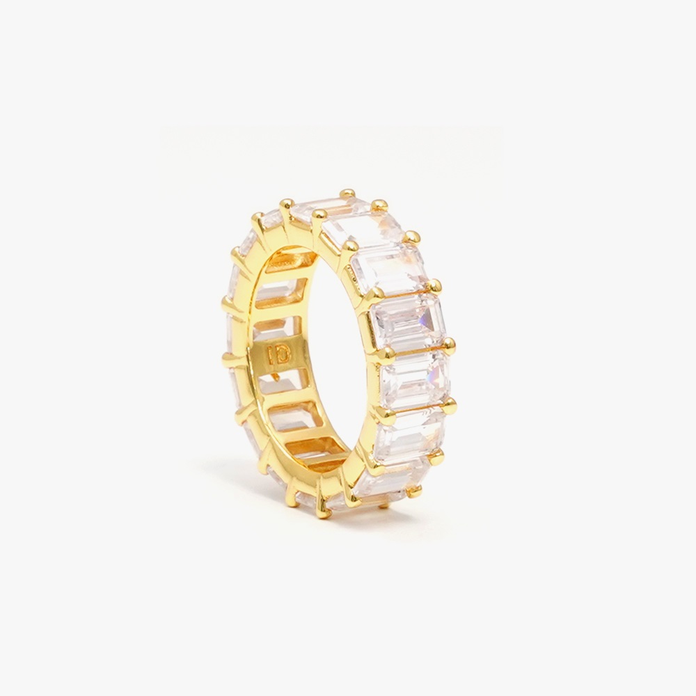 IZABEL DISPLAY RING CHUNKY COLORFUL WHITE GOLDPLATED