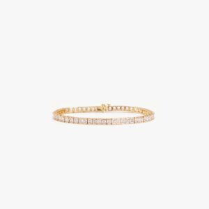 IZABEL DISPLAY TENNIS ARMBÅND SQUARE GOLDPLATED WHITE