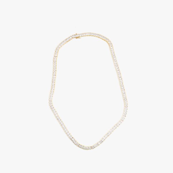 IZABEL DISPLAY TENNIS NECKLACE SQUARE GOLDPLATED WHITE