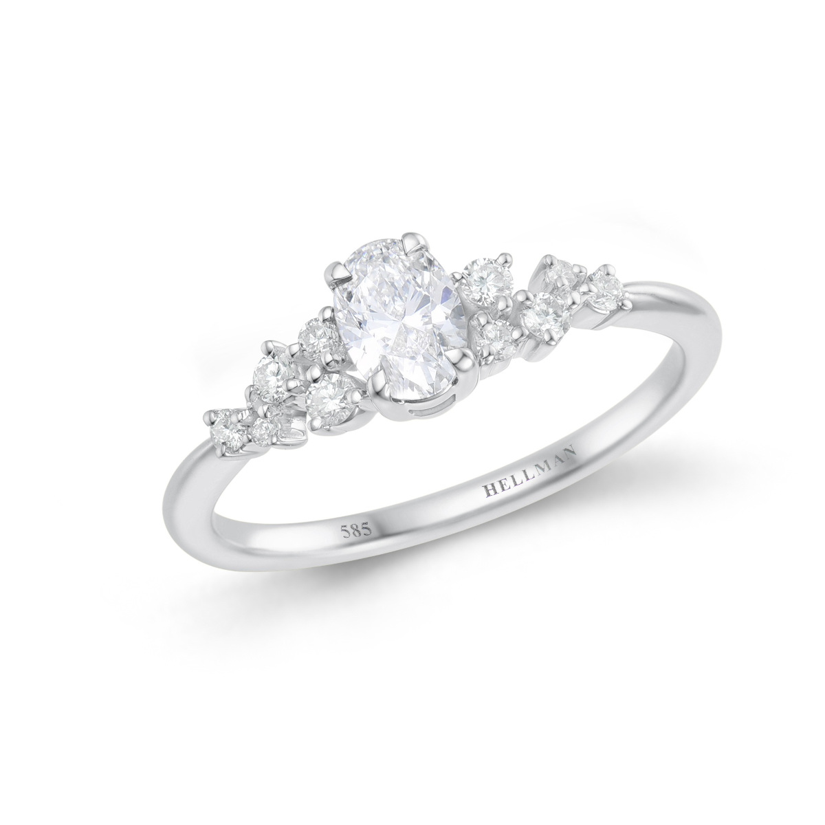 DIAMANTRING GULTGULL OVAL AND STARS