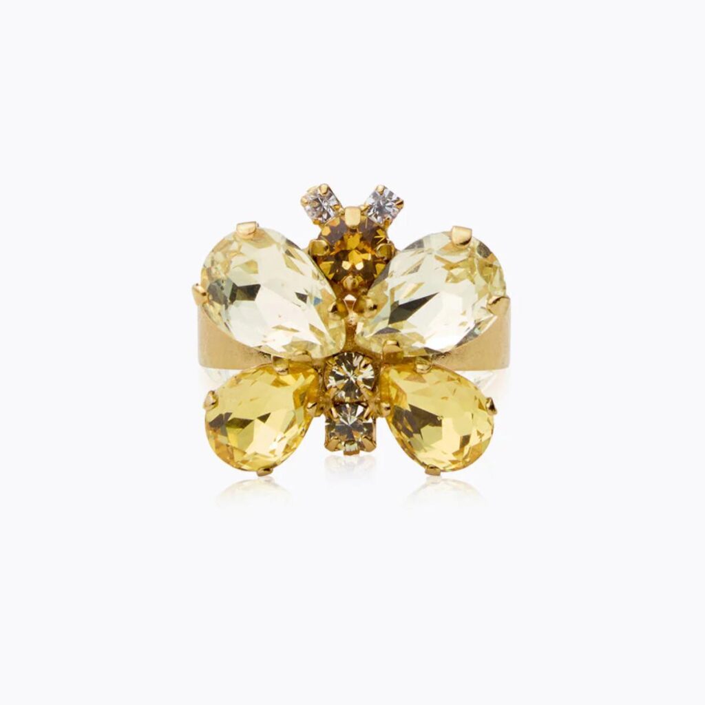 CAROLINE SVEDBOM RING BUTTERFLY YELLOW COMBO