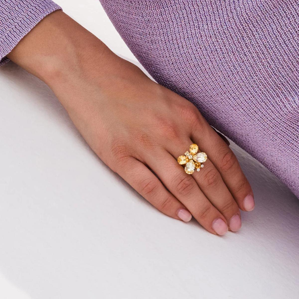 CAROLINE SVEDBOM RING BUTTERFLY YELLOW COMBO