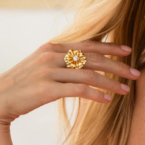 CAROLINE SVEDBOM RING BLOSSOM CRYSTAL
