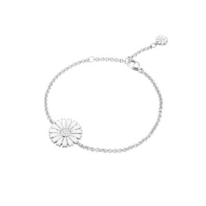 GEORG JENSEN ARMBÅND DAISY MED HVIT EMALJE
