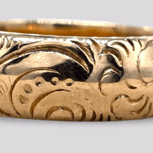 HELLMAN VINTAGE RING ROSÈGULL MED SISELERING