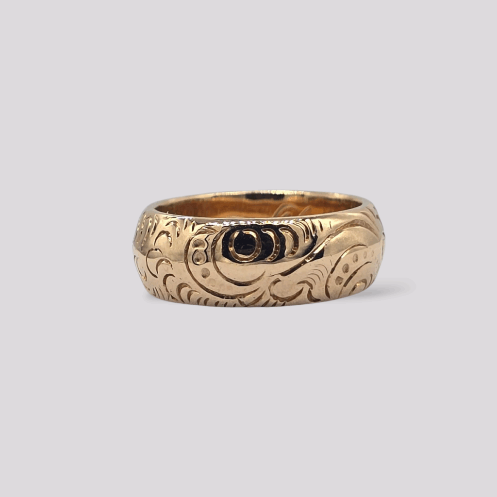HELLMAN VINTAGE RING ROSÈGULL MED SISELERING