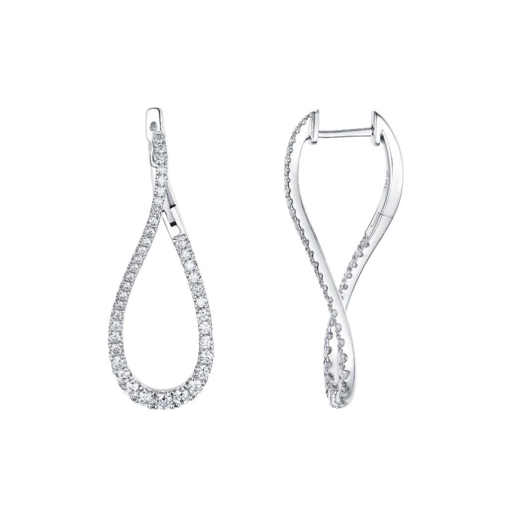 DIAMANTØRERINGER WAVE LARGE 0,97CT