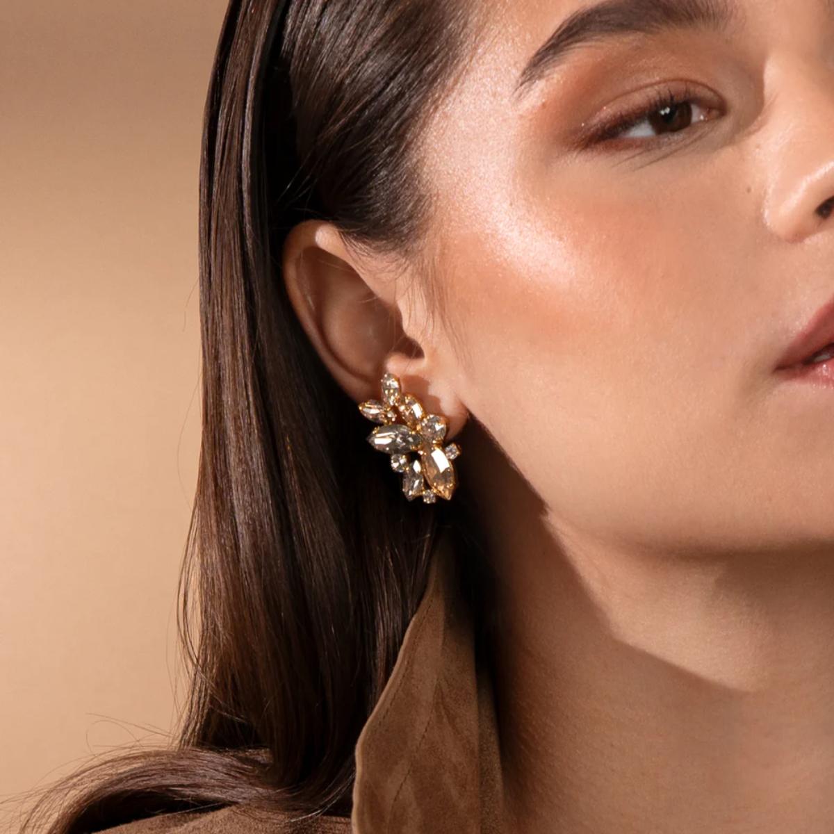 CAROLINE SVEDBOM ØREDOBBER HAVANNA SILVERSHADE COMBO