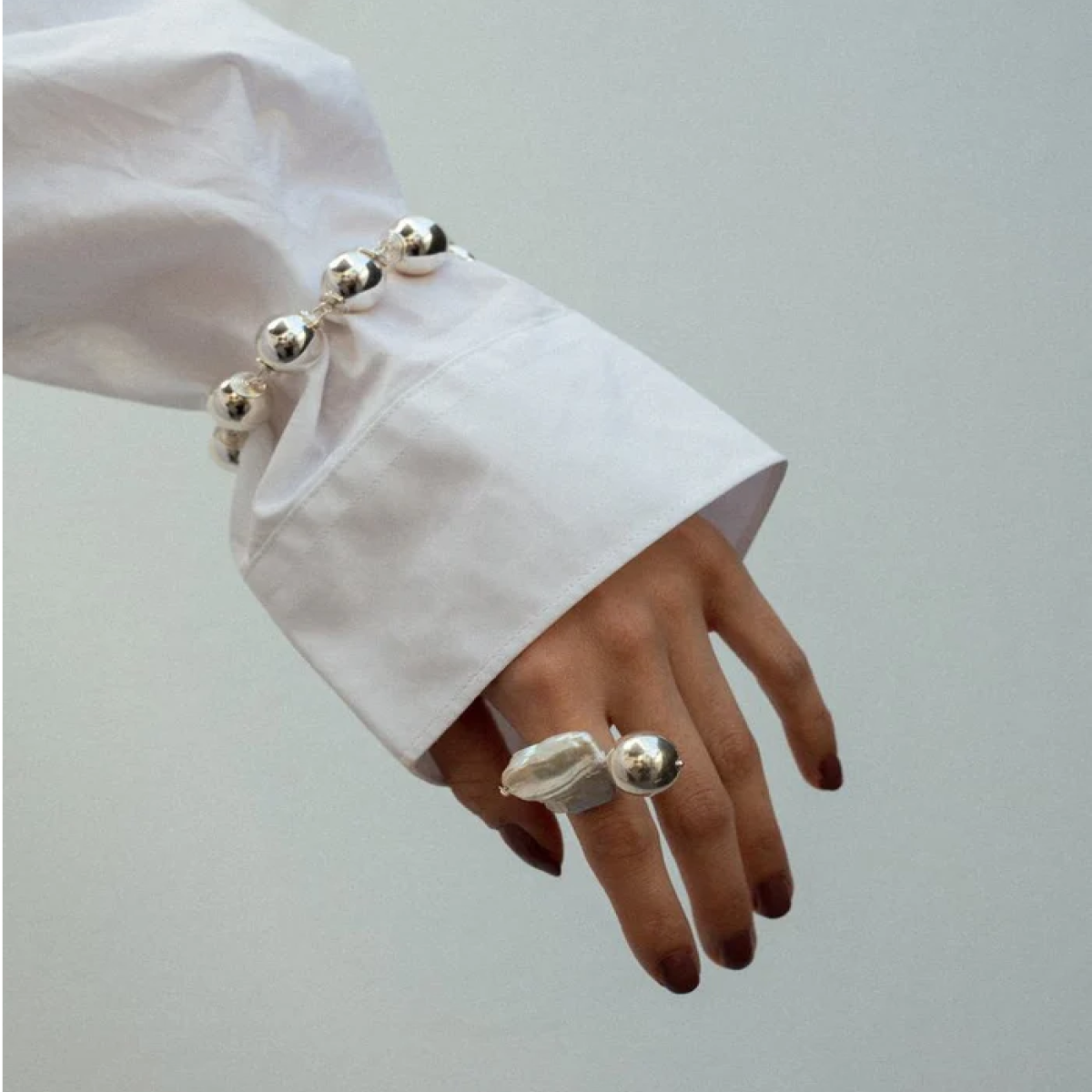 PEARL OCTOPUSS.Y ARMBÅND SILVER SPHERE