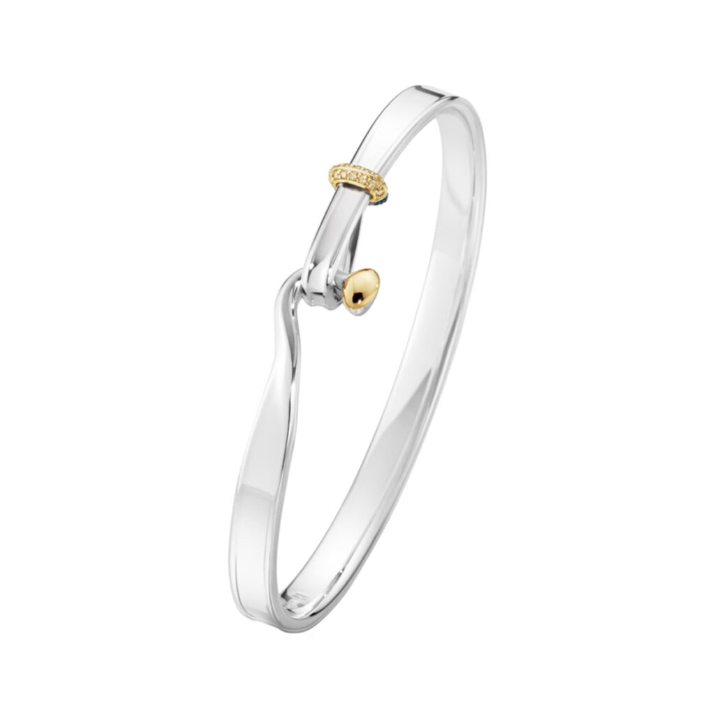 GEORG JENSEN ARMRING TORUN SØLV CHAMPAGNE DIAMANTER