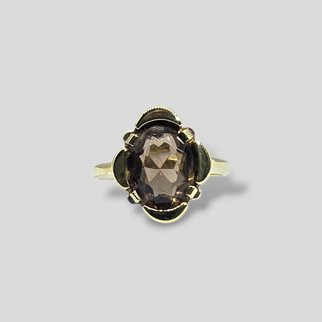 HELLMAN VINTAGE RING MED RØKKVARTS