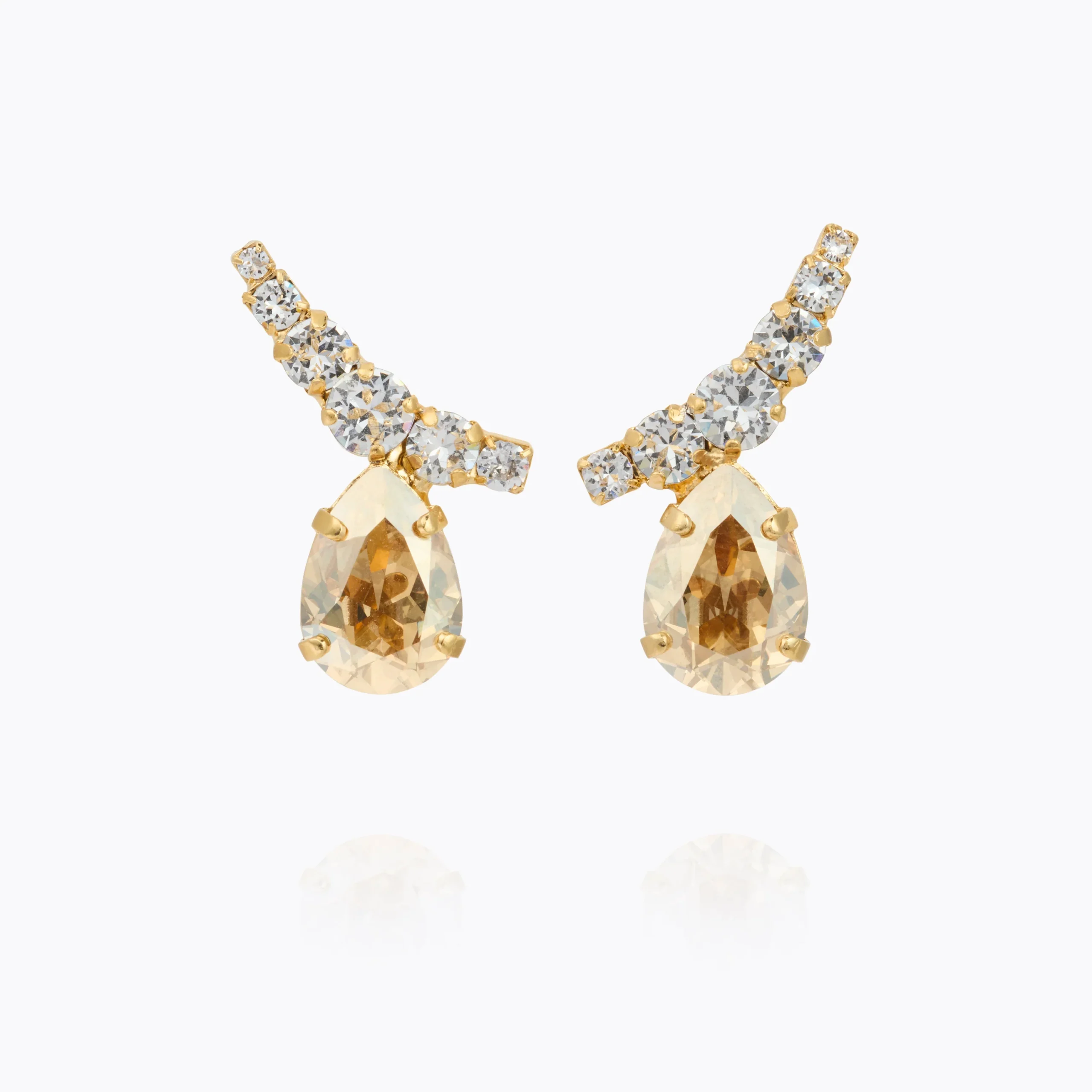 CAROLINE SVEDBOM ØREDOBBER SAPHINA EARRINGS CRYSTAL & GOLDEN SHADOW