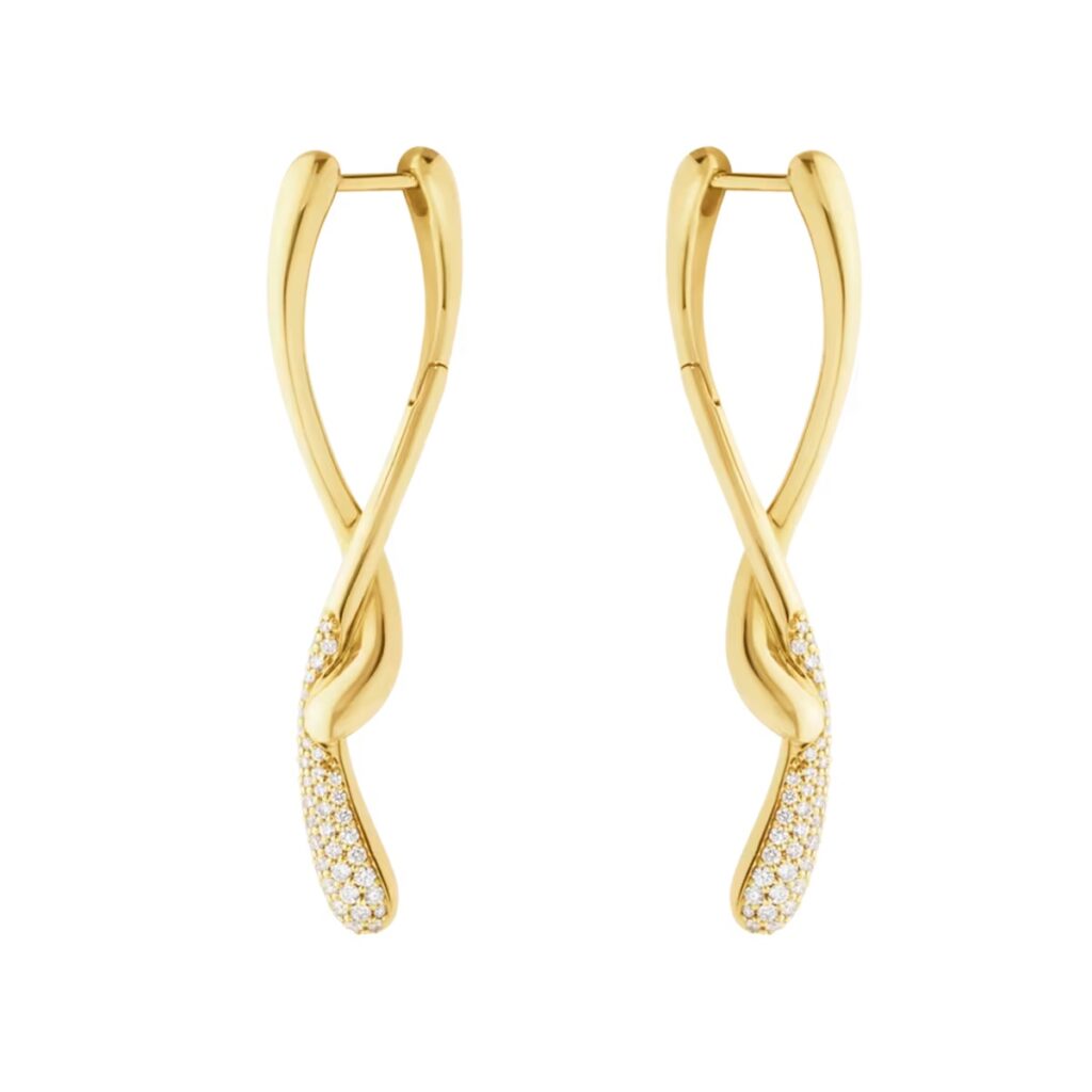 GEORG JENSEN ØREDOBBER MERCY GULL MED DIAMANTER