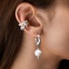 MARIA NILSDOTTER ØREDOBB PIERCED PEARL SILVER