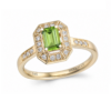 LIVIA RING MED PERIDOT OG DIAMANTER I 14 KARAT GULTGULL