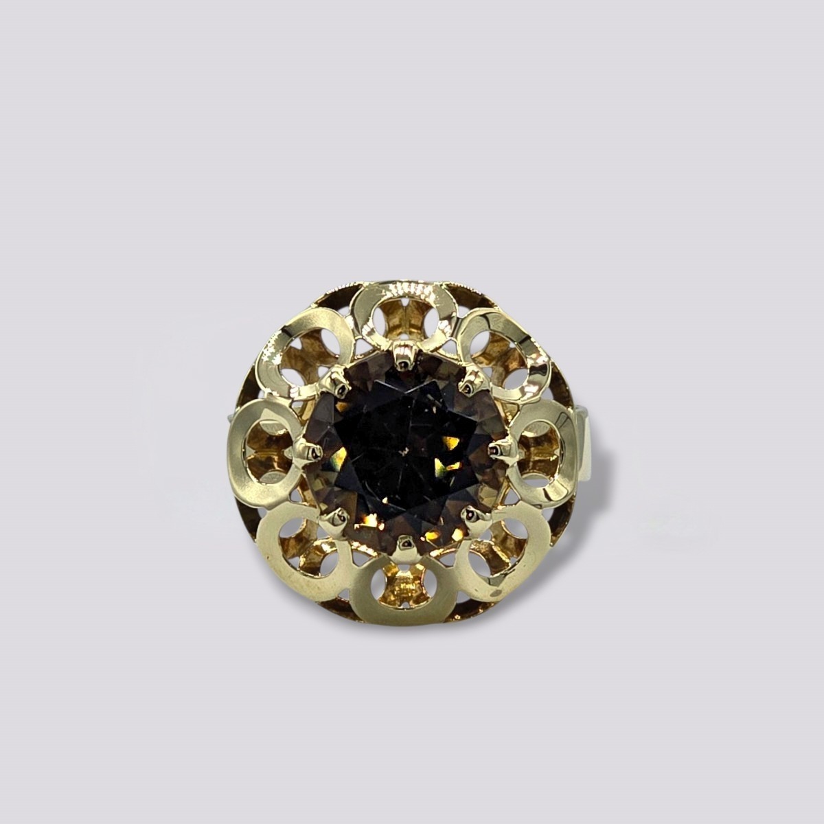 HELLMAN VINTAGE RING MED RØKKVARTS