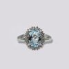 HELLMAN VINTAGE RING I PLATINA MED AQUAMARINE